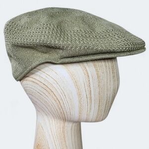 Kangol Tropic 504 Ventair Flat Cap Sage Green Knit Flat Cap Mens XLarge